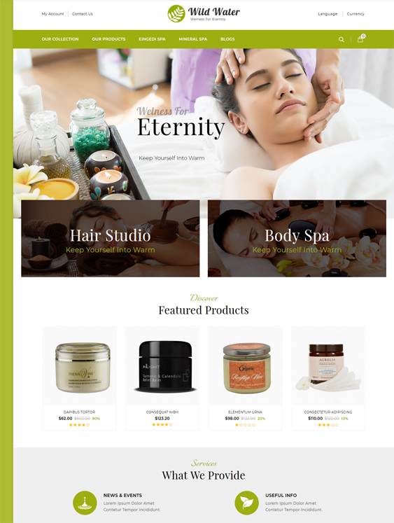 OpenCart Themes For Salons And Spas