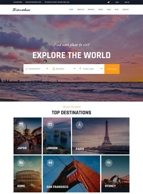 Travel And Tourism WordPress Themes