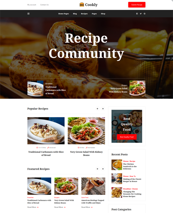 Food And Recipe WordPress Themes