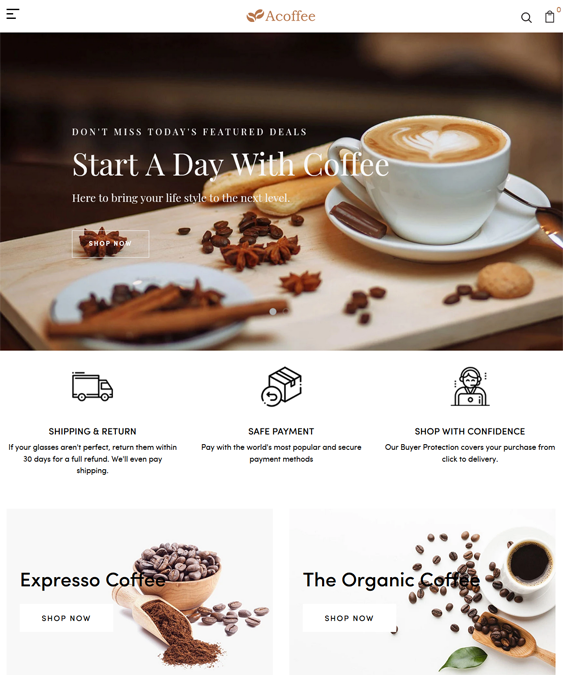 Shopify Themes For Coffee Shops