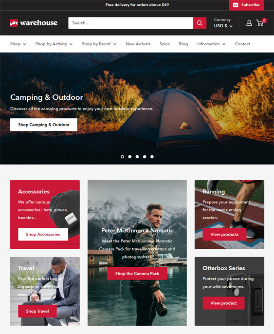 Shopify Themes For Outdoor Goods And Camping And Hiking Equipment