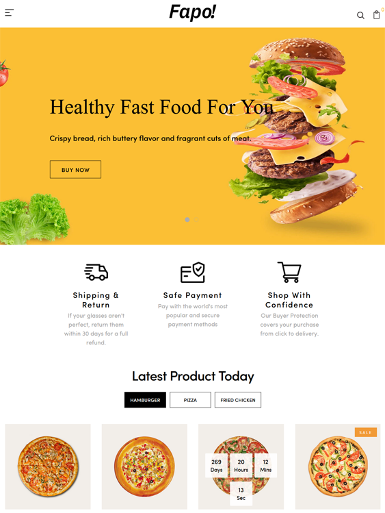 Shopify Themes For Fast Food Restaurants