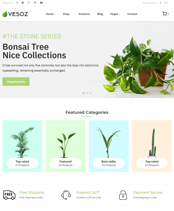 Shopify Themes For Online Plant Nurseries