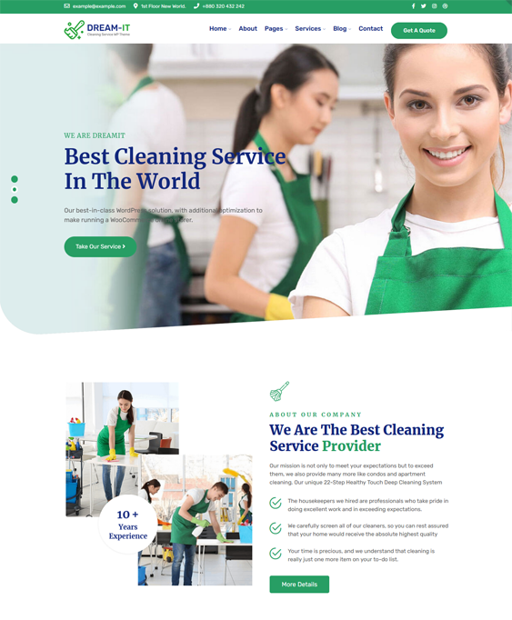WordPress Themes For Cleaners, Maids, And Cleaning Companies