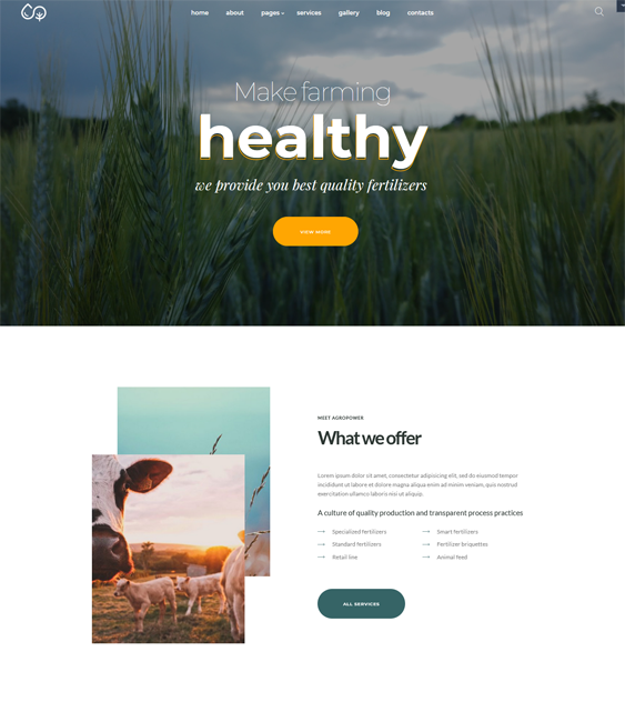 WordPress Theme For Farm And Agriculture Websites