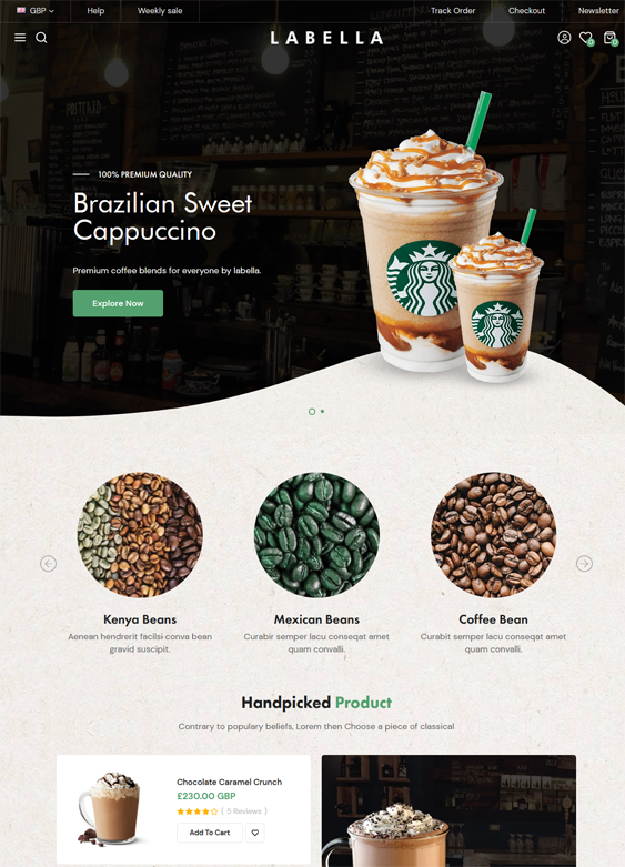 Shopify Themes For Coffee Shops And Stores