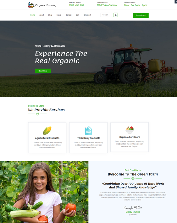 WordPress Theme For Farm And Agriculture Websites