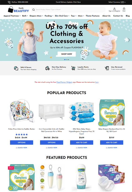 BigCommerce Themes For Selling Toys And Clothing For Children, Babies, And Kids