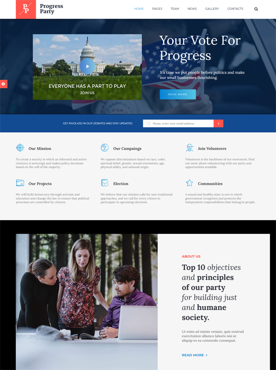 political WordPress theme