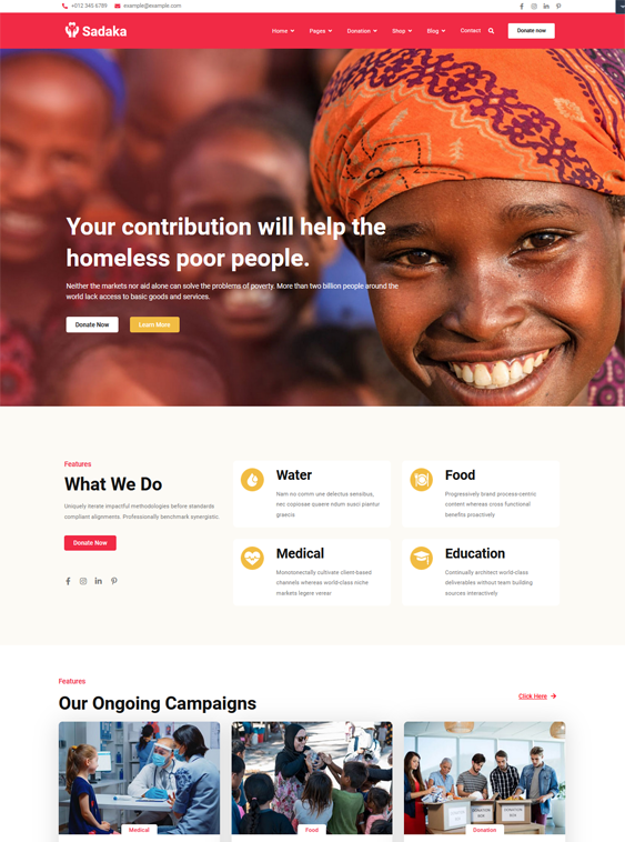 Charity And Nonprofit WordPress Themes