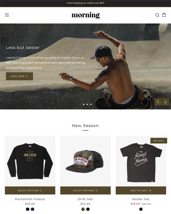 Minimal Shopify Themes For Online Clothing Stores
