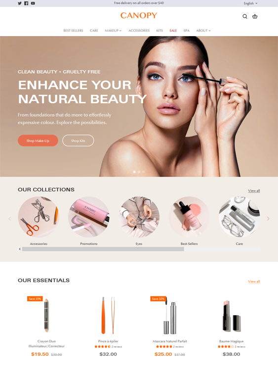shopify Themes For Online Makeup Stores