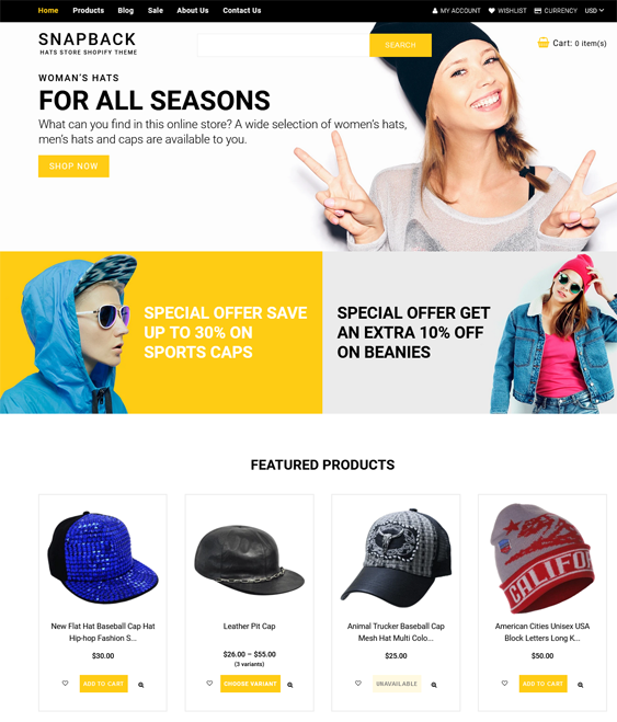Shopify Themes For Hat Stores