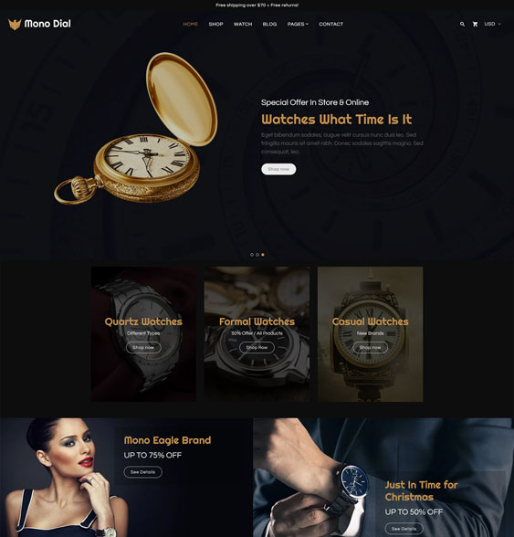 watch store shopify themes