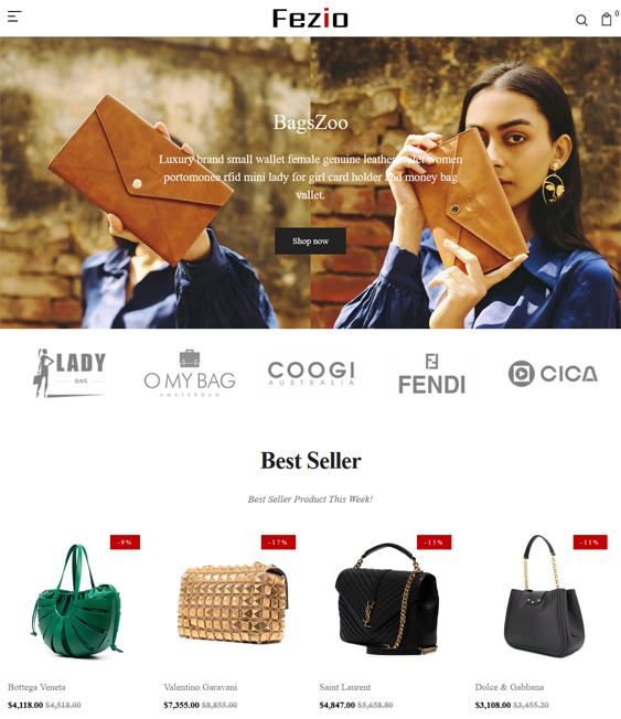 Responsive Shopify Themes For Selling Handbags, Wallets, Purses, And Backpacks
