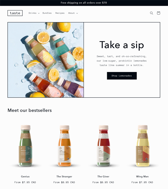 taste free shopify theme