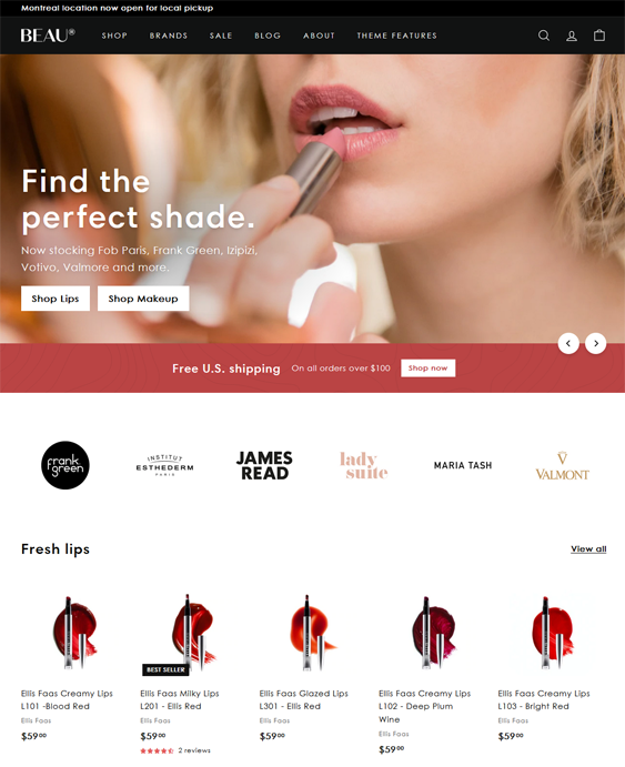 shopify Themes For Online Makeup Stores