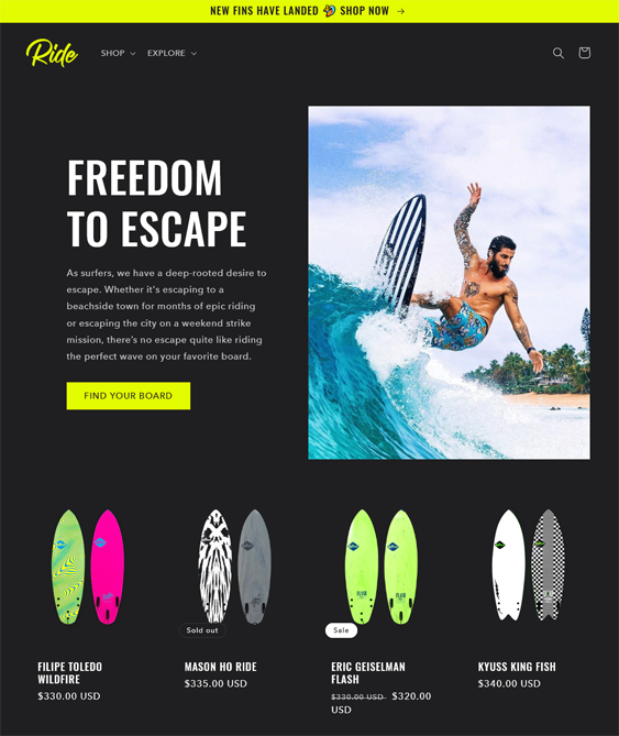 ride free shopify theme