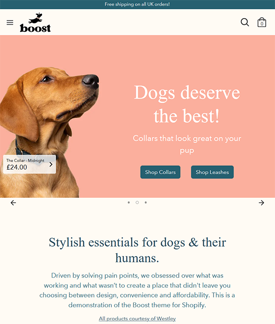 boost bloom pet store shopify theme