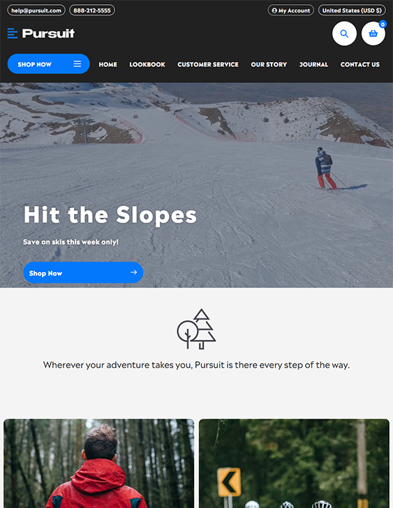 pursuit vail sporting goods shopify theme