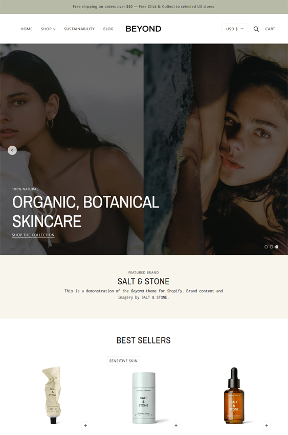 beyond organic skincare shopify theme