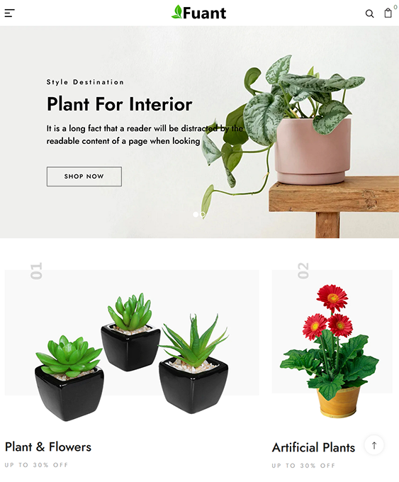 fuant plant store shopify theme
