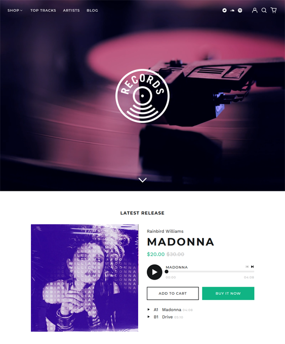 label music shopify themes for artists
