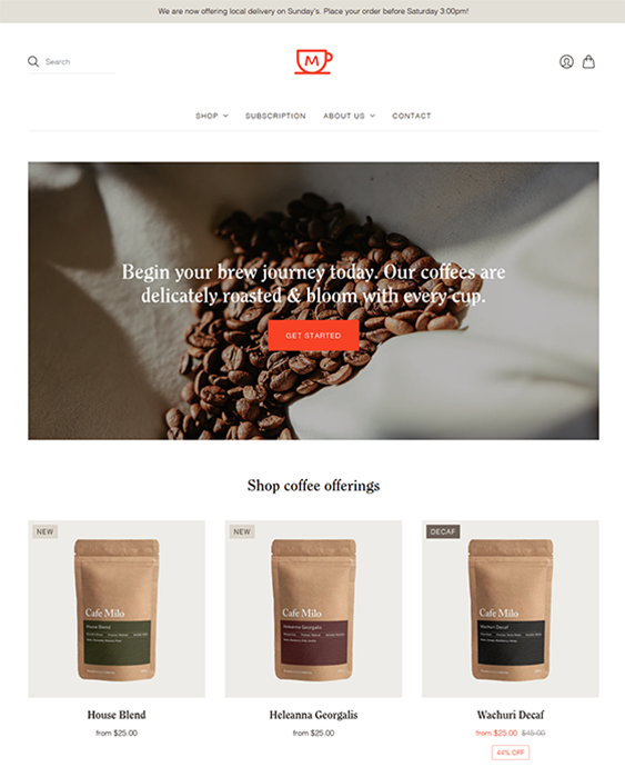 editions modern coffee shopify theme