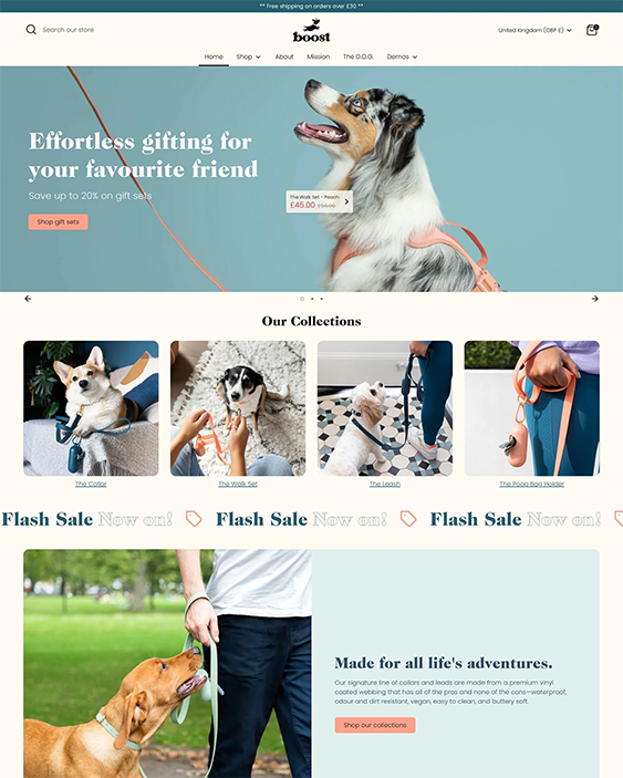 boost bloom online pet store shopify theme