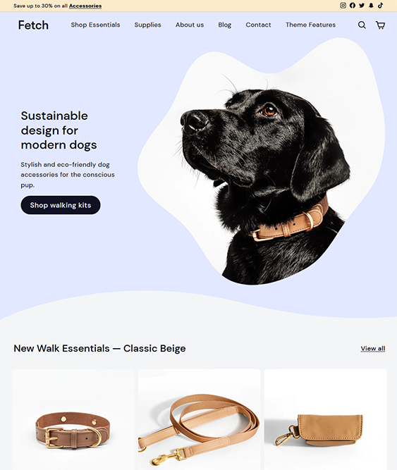 fetch online pet store shopify theme