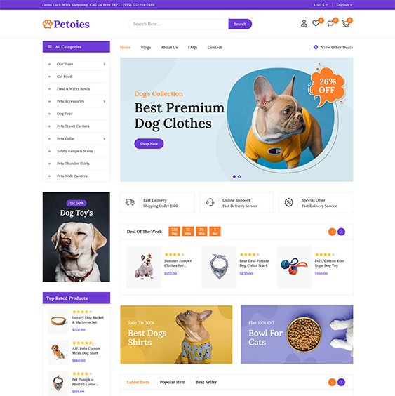 petoies online pet store shopify theme