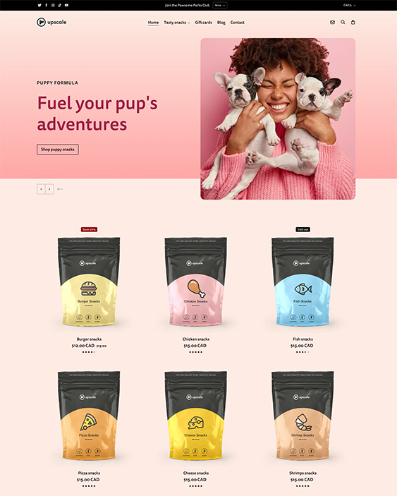 Upscale -- Amber online pet store shopify theme